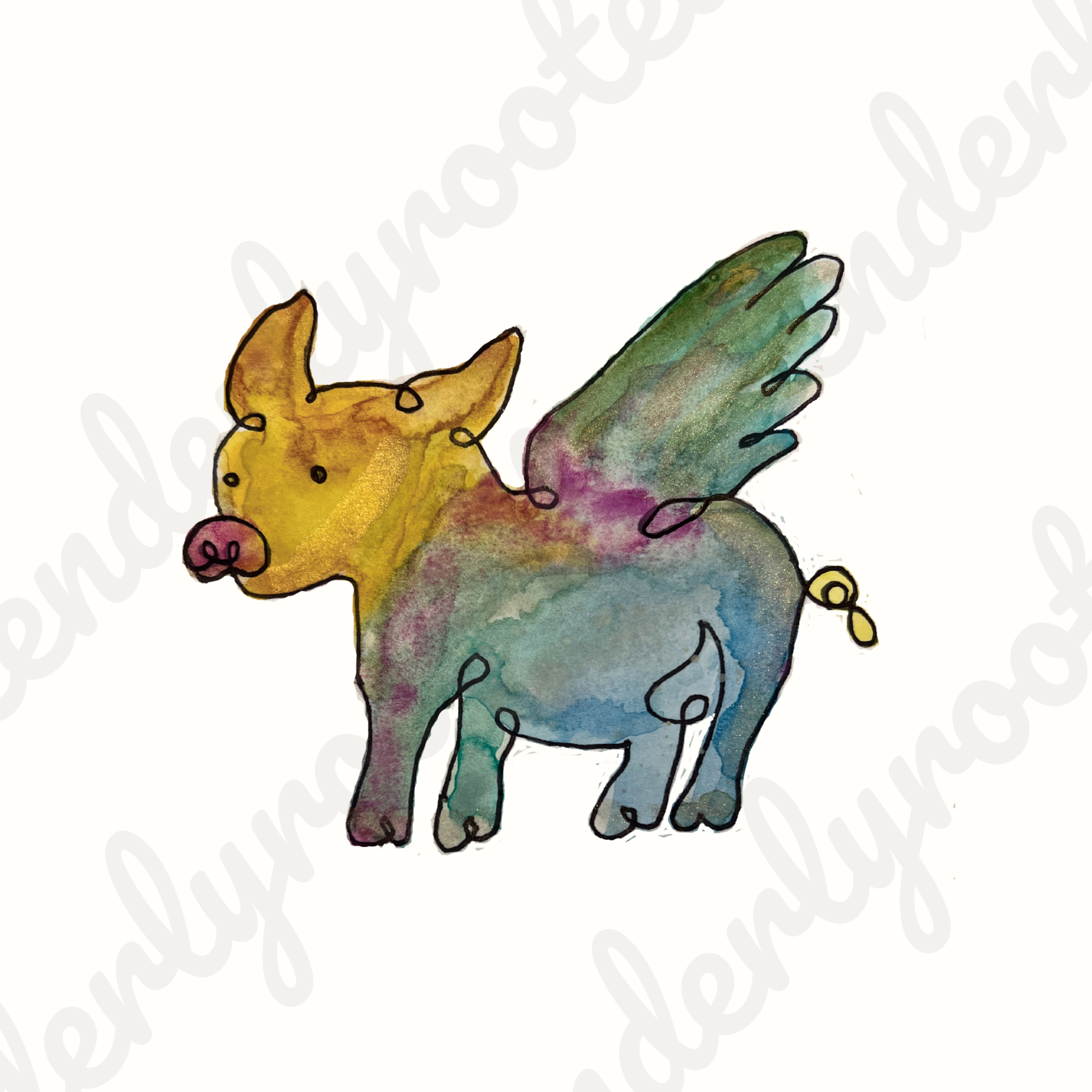 Digital Download: Pig Watercolors