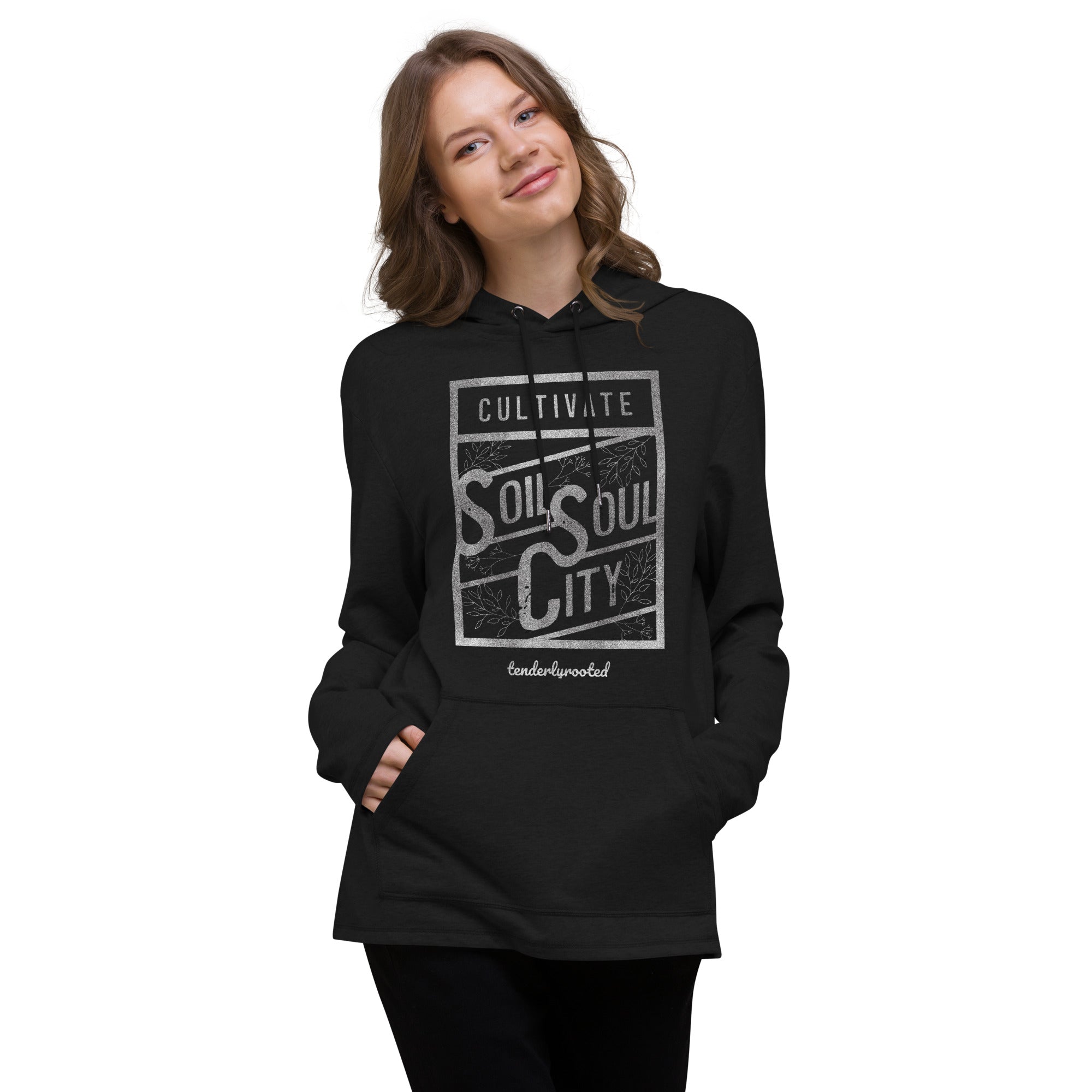 Cultivate Soil, Soul, City | Unisex Lightweight Hoodie