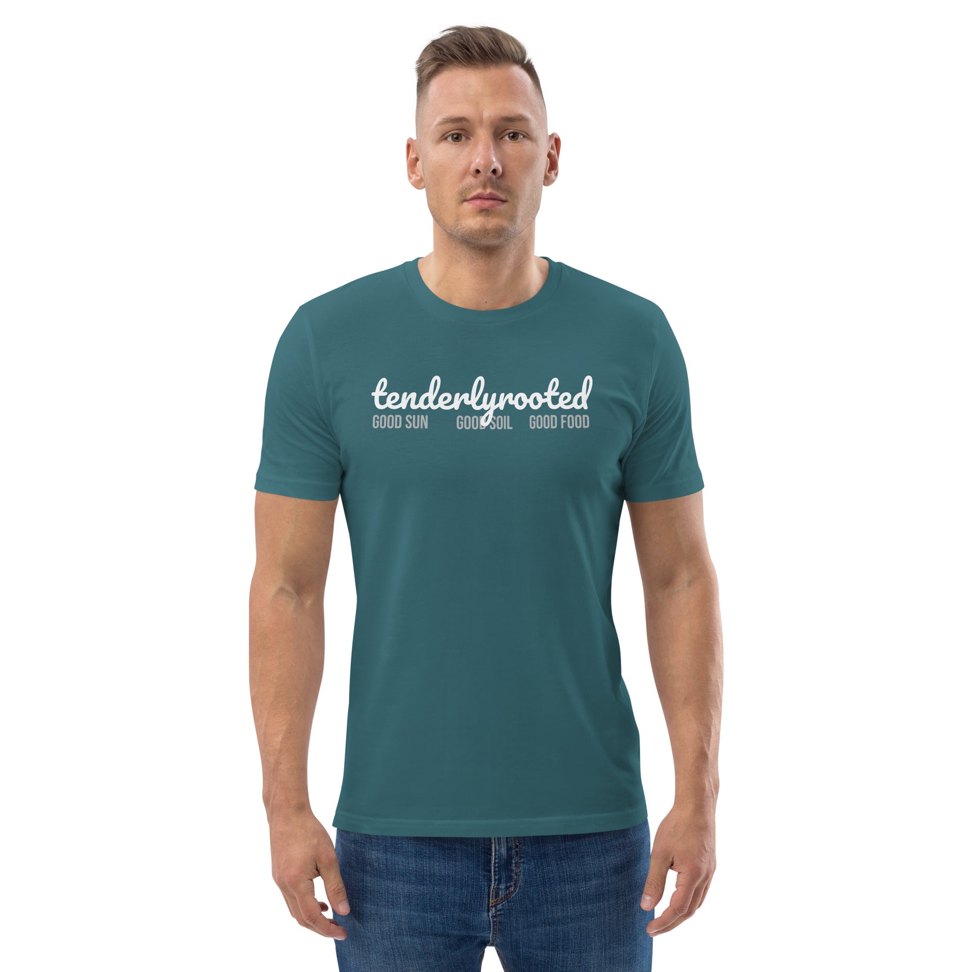 Good Sun, Good Soil, Good Food | Unisex organic cotton t-shirt