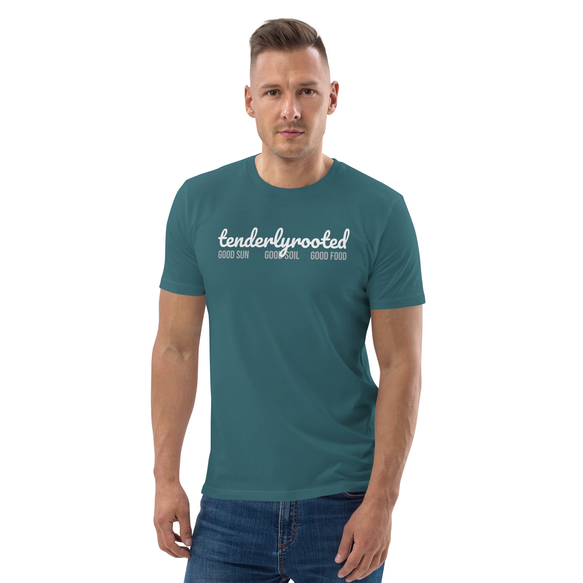 Good Sun, Good Soil, Good Food | Unisex organic cotton t-shirt